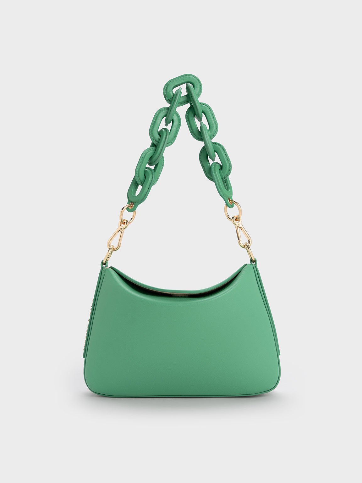 Green Catena Chain-Handle Bag - CHARLES & KEITH ID