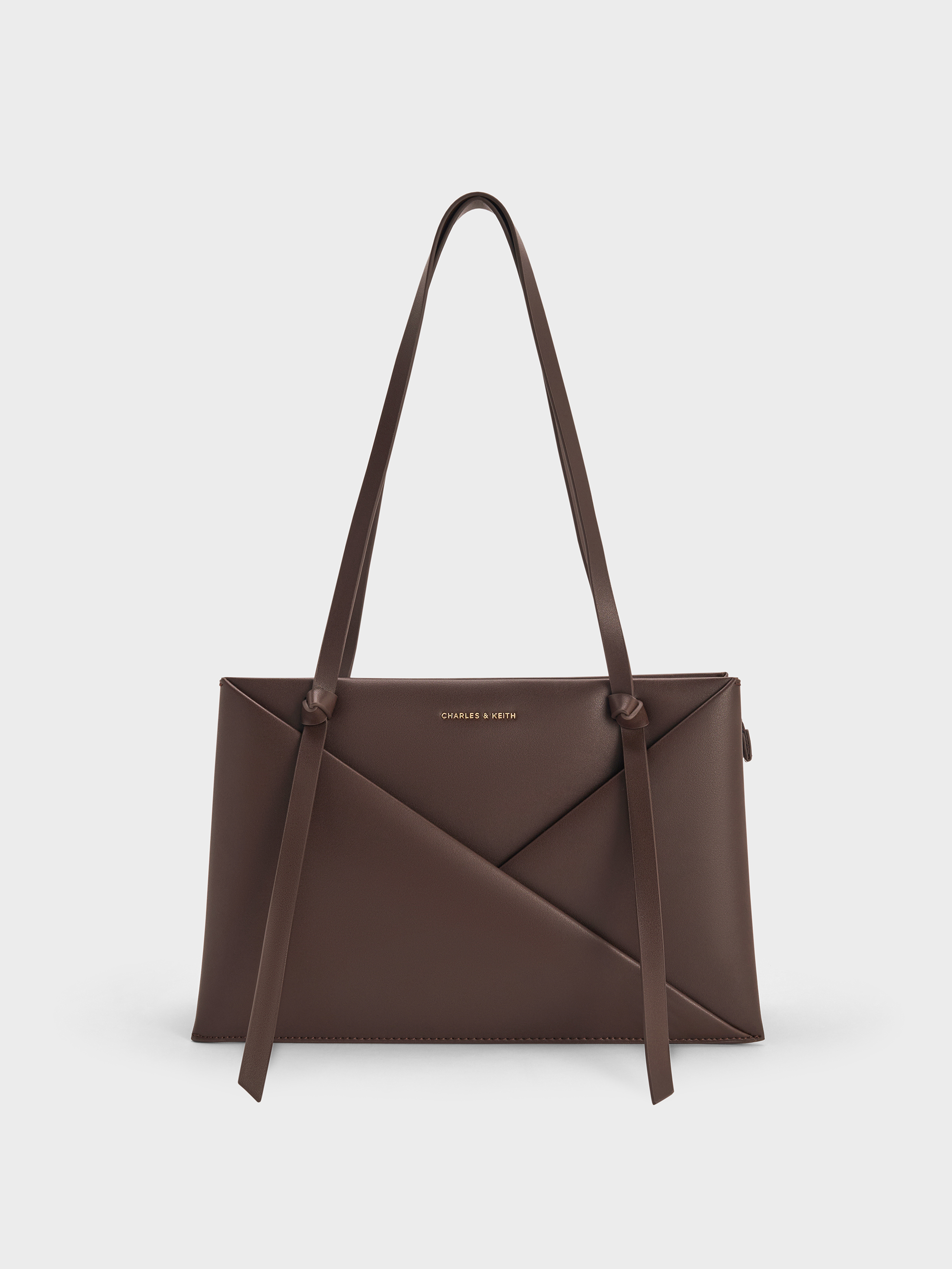 Midori Geometric Tote Bag - Espresso Brown - CHARLES & KEITH ID