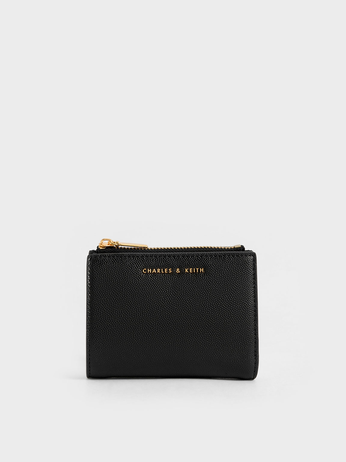 Black Harmonee Top Zip Small Wallet - CHARLES & KEITH ID