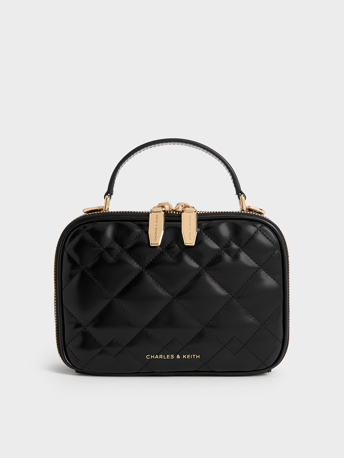 Duo Quilted Vanity Bag - Black - CHARLES & KEITH ID