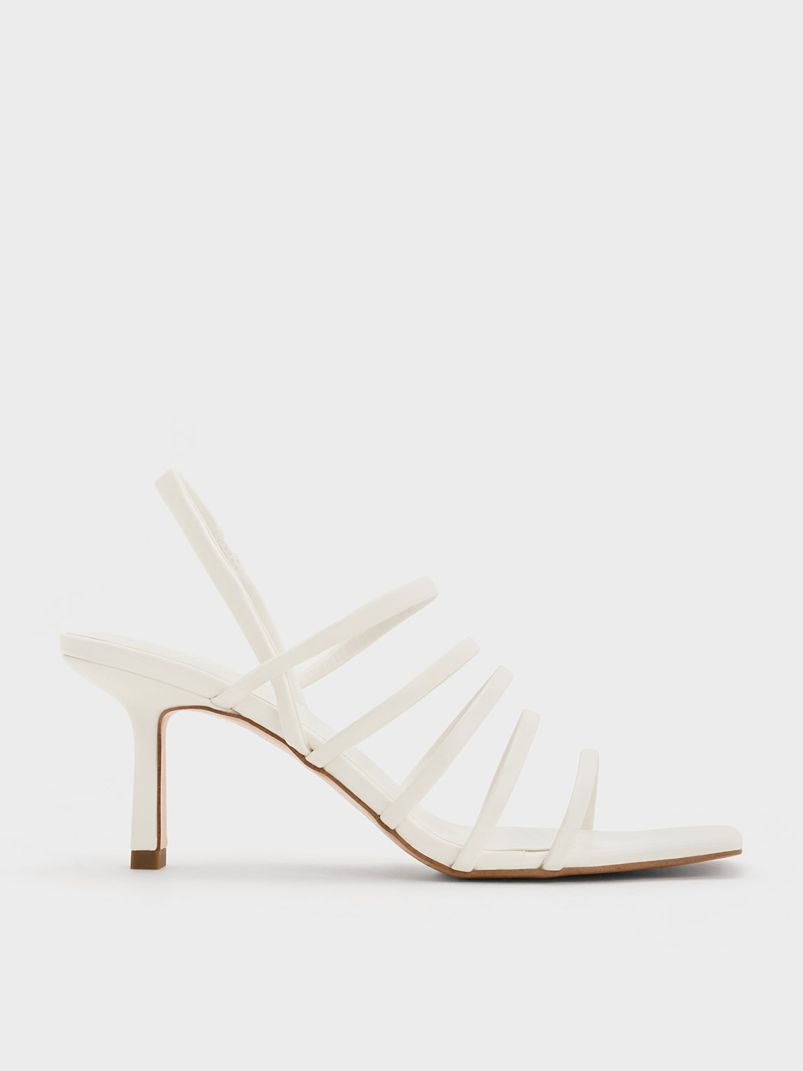 White Sandal Strappy Blade Heel - CHARLES & KEITH ID