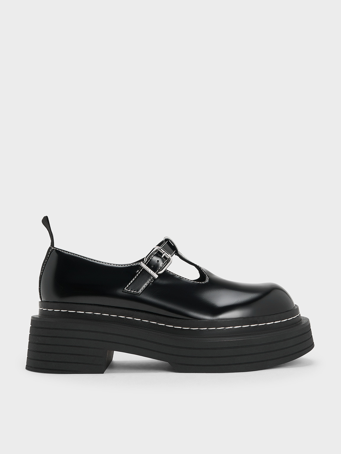 Platform Shoe Burberry Mary Jane Flats Black Box T-Bar Platform