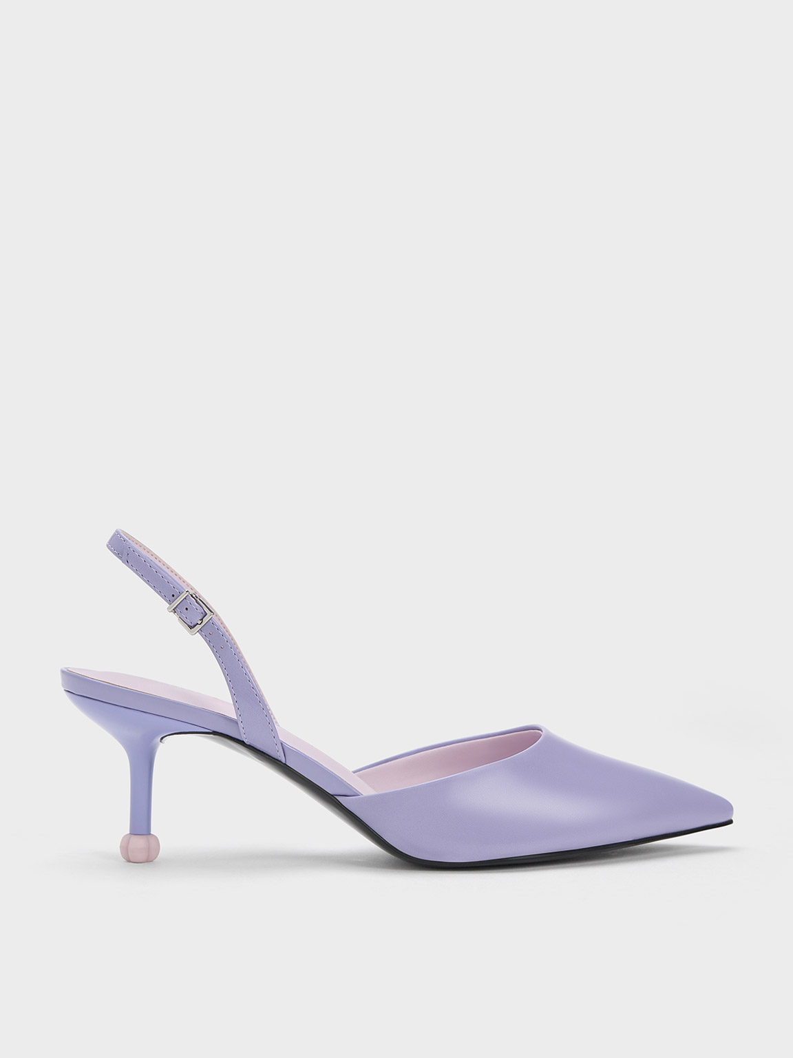 Purple Sculptural Heel Slingback Pumps - CHARLES u0026 KEITH ID