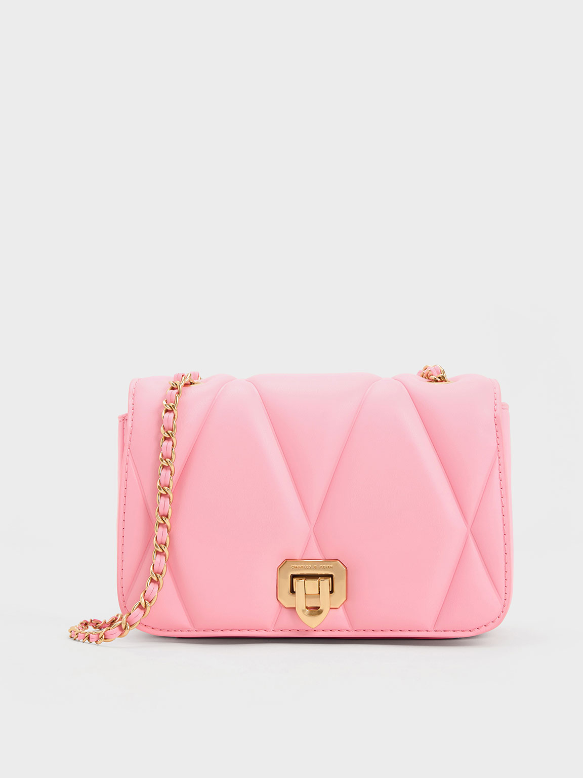 Pink Arwen Quilted Shoulder Bag CHARLES KEITH ID