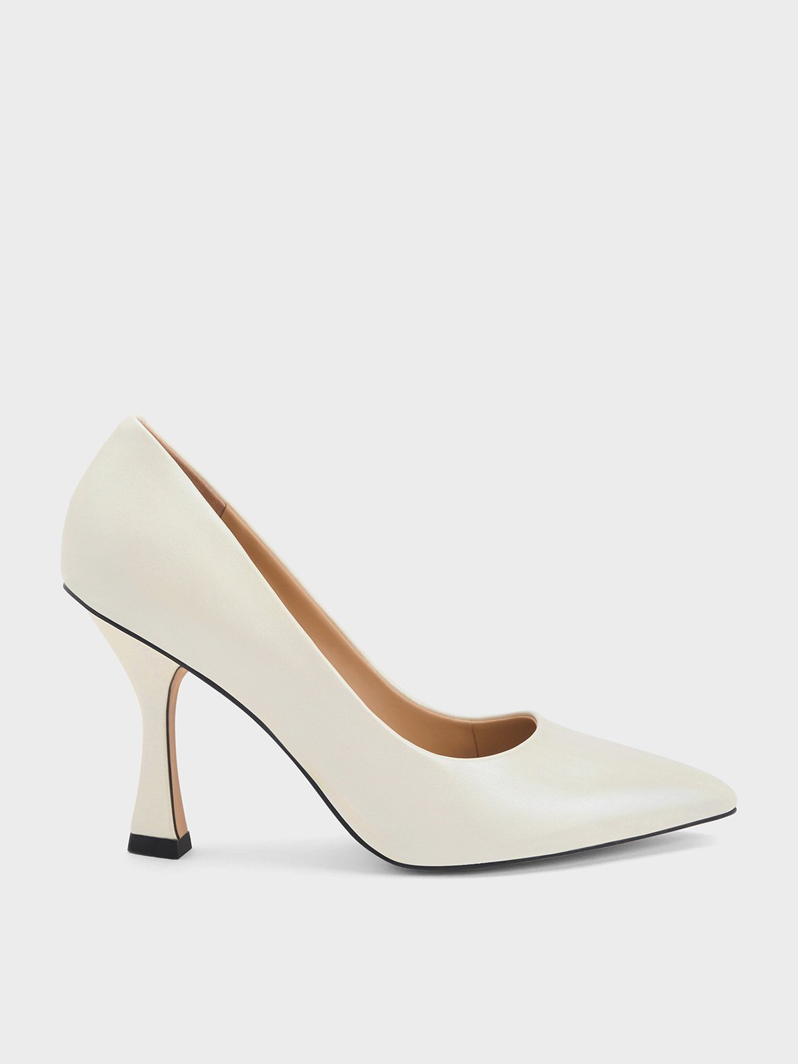 White leather high heels top