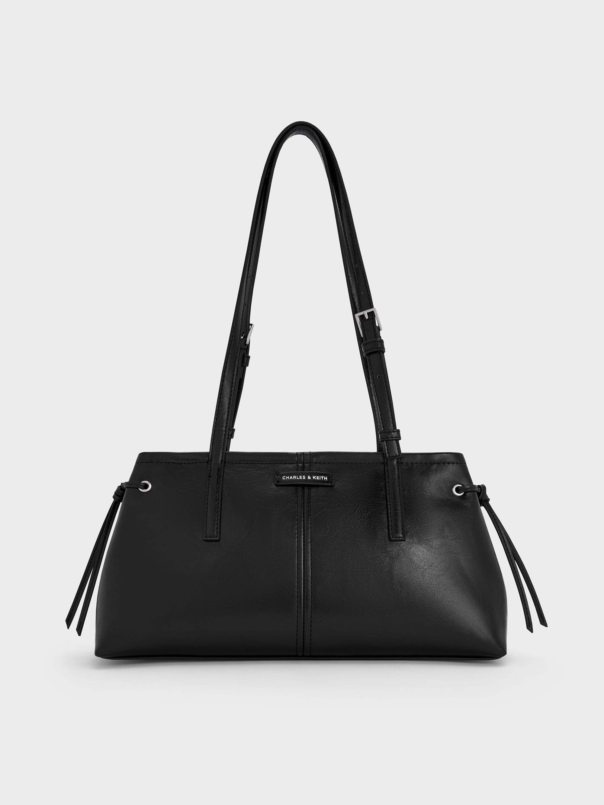 Noane Elongated-Handle Shoulder Bag - Noir - CHARLES & KEITH ID