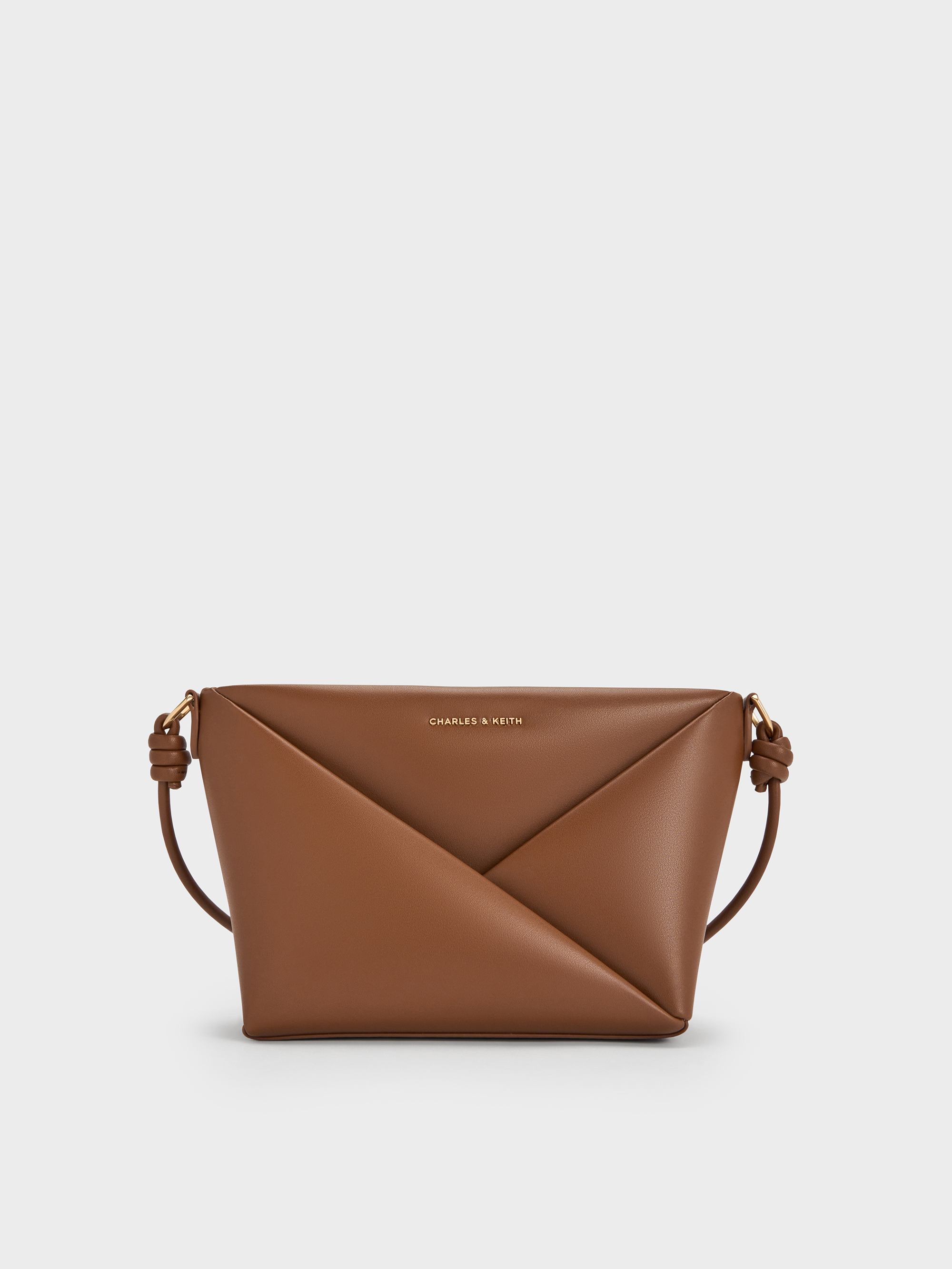 Midori Geometric Crossbody Bag - Chocolate - CHARLES & KEITH ID